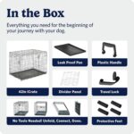 MidWest Homes for Pets 42-Inch iCrate for Large Breeds, 71-90 lbs, Double Door Folding Dog Crate with Divider Panel, Leak-Proof Tray & Secure Latches, Portable, Durable & Easy to Assemble - Image 8