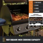 Oklahoma Joe's Canyon Combo Dual Fuel 3-Burner Propane Gas and Charcoal Smoker and Grill with 1031 sq. in. Cooking Area in Black - Image 4