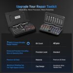 74 in 1 Magnetic Ratchet Screwdriver Set - T Handle Ratchet Screwdriver with S2 Steel Bits, Detachable Design & Storage Case, Precision Repair Tool Kit for Electronics, Furniture, Bicycle, Watch, DIY - Image 5