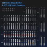 74 in 1 Magnetic Ratchet Screwdriver Set - T Handle Ratchet Screwdriver with S2 Steel Bits, Detachable Design & Storage Case, Precision Repair Tool Kit for Electronics, Furniture, Bicycle, Watch, DIY - Image 7