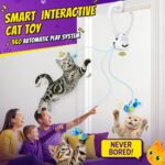 Interactive Cat Toys for Indoor Cats: Automatic Flying Bird Feather Wand Chase Exercise Enrichment Stimulation, USB Rechargeable Durable Safe Hanging Toy for Bored Kittens Adult Multi Cat Households - Image 3