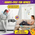Interactive Cat Toys for Indoor Cats: Automatic Flying Bird Feather Wand Chase Exercise Enrichment Stimulation, USB Rechargeable Durable Safe Hanging Toy for Bored Kittens Adult Multi Cat Households - Image 4