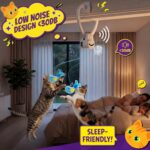 Interactive Cat Toys for Indoor Cats: Automatic Flying Bird Feather Wand Chase Exercise Enrichment Stimulation, USB Rechargeable Durable Safe Hanging Toy for Bored Kittens Adult Multi Cat Households - Image 7