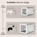 Collapsible Dog Crate for Medium/Small Dogs - 28" L Foldable Dog Cage No-Tool Assembly, Travel Dog Crate with 2 Wheels - Easy to Carry, Space-Saving, Indoor Outdoor Use, 27.96"(L) X18.3(W) X20.87(H) - Image 4