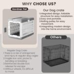 Collapsible Dog Crate for Medium/Small Dogs - 28" L Foldable Dog Cage No-Tool Assembly, Travel Dog Crate with 2 Wheels - Easy to Carry, Space-Saving, Indoor Outdoor Use, 27.96"(L) X18.3(W) X20.87(H) - Image 7