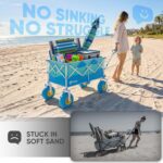 Sekey Heavy Duty Beach Wagon with 9" Big Sand-Proof Wheels – 600lb Capacity, 200L Oversized Foldable Cart | Adjustable Handle & All-Terrain Tires for Sand, Camping, Groceries - Image 4