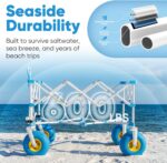 Sekey Heavy Duty Beach Wagon with 9" Big Sand-Proof Wheels – 600lb Capacity, 200L Oversized Foldable Cart | Adjustable Handle & All-Terrain Tires for Sand, Camping, Groceries - Image 6