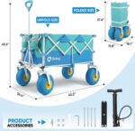 Sekey Heavy Duty Beach Wagon with 9" Big Sand-Proof Wheels – 600lb Capacity, 200L Oversized Foldable Cart | Adjustable Handle & All-Terrain Tires for Sand, Camping, Groceries - Image 9