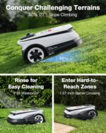 ECOVACS Goat A2000 LiDAR PRO Robotic Lawn Mower for Up to 1/2 Acre, Wire-Free with Dual-LiDAR Auto Mapping, Built-in TruEdge Edge Trimmer, AIVI 3D Obstacle Avoidance, Smart App Control - Image 8