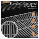 Sophia & William 4-Burner Gas BBQ Grill with Side Burner and Porcelain-Enameled Cast Iron Grates, 42,000BTU Propane Grills Outdoor Cooking Barbecue Cabinet Style, Blue - Image 3