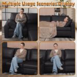 EASE MOOSE Oversized Modular Sectional Sofa, Waterproof & Scratch-Resistant Faux Leather Sofa with Deep Seat, Comfy L-Shaped 6 Seater Sofa, Sectional Couches for Living Room, Black - Image 6