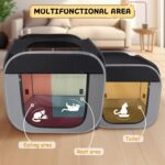 Tailtastic Large Cat Playpen with Separate Areas,Outdoo&Indoor Cat Enclosures,Portable Pet Playpen for Indoor Cats,Puppy and Small Animals, Dog Playpen with Carrybag. - Image 3