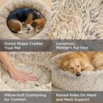 Best Friends by Sheri The Original Calming Donut Dog Bed for Medium Dogs up to 45 lbs, Shag Faux Fur, Taupe, Medium, 30" x 30" - Image 4