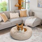 Best Friends by Sheri The Original Calming Donut Dog Bed for Medium Dogs up to 45 lbs, Shag Faux Fur, Taupe, Medium, 30" x 30" - Image 8