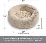 Best Friends by Sheri The Original Calming Donut Dog Bed for Medium Dogs up to 45 lbs, Shag Faux Fur, Taupe, Medium, 30" x 30" - Image 10