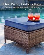 HILLGA 6-Piece Luxury Patio Furniture Set with 6" Thick Cushions, Weather-Resistant Wicker High Back Swivel Rocker Chairs, Senior-Friendly Outdoor Loveseat Set for Deck, Yard and Poolside, Blue(V2) - Image 11