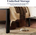 Allewie Queen Size Platform Bed Frame with Wooden Headboard and Footboard, Heavy Duty 12 Metal Slats Support, No Box Spring Needed, Under-Bed Storage, Noise Free, Easy Assembly, Walnut - Image 6