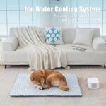Pet Pad Cooling System for Summer, Consistent Cooling Water Mat for Dogs and Cats, No Refrigeration or Chemical Gel Needed, Machine Washable Bed, Ideal for Home and Crates (White Blue, 35" x 23") - Image 3