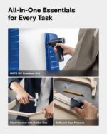 HOTO 25PCS Household Tool Kit with 16V Brushless Drill, 3/8” Keyless Chuck, Smart Display, 50 N·m Torque, 32 Torque Settings, LED Light, Includes Hammer, Wrench, Pliers, 8 x Drill Bits, 10 x Bits - Image 4