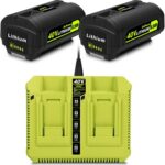 BatPower 2-Pack 40V 6.5Ah Lithium-Ion Replacement Battery and Charger Starter Kit Compatible with Ryobi 40V System, High Capacity Batteries and Charger OP4050A OP401 (3-Piece Set) - Image 2