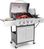Captiva Designs 4-Burner Propane Gas BBQ Grill with Side Burner & Porcelain-Enameled Cast Iron Grates, 42,000 BTU Output Stainless Steel Grill for Outdoor Cooking Kitchen and Patio Backyard Barbecue - Image 2