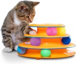 Catstages Tower of Tracks Cat Toy – 3-Level Track Tower with 6 Balls, Interactive Cat Toy for Indoor Enrichment - Image 2