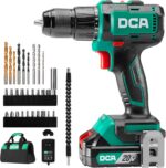 DCA 20V Brushless Hammer Drill Cordless, 492 in-lb Torque Impact Drill, 1/2" All-Metal Keyless Chuck,18+1+1, (0-450/0-1800RPM), 27000 IPM, Compact Design with 2.0Ah Battery & Charger,ADJZ2055i - Image 2