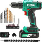 DCA Cordless Drill Set, 354 in-lbs Torque, 3/8" Keyless Chuck, Electric Power Drill with 2.0Ah Battery and Charger,18+1 Position,25-Piece 20V Drill Driver Kit, ADJZ2035 - Image 2