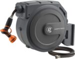 Giraffe Tools Retractable Garden Hose Reel 1/2 Inch x 130 ft, Super Heavy Duty, Any Length Lock, Slow Return System, Wall Mounted and 180 Deg Swivel Bracket - Image 2