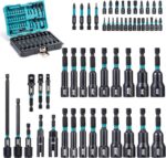 LIBRATON 54PCS Magnetic Nut Driver Set, Impact Drill Driver Bit 1/4", Metric & SAE Nut Drivers for Impact Drill, Socket Adapters, Screwdriver Bit, Quick-Release Extension, Wing Nut Driver, Storage Box - Image 2