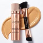 LUMINESS Silk Airbrush Spray Foundation & Buffing Brush Kit – Full Coverage Foundation & Dual-Sided Buffing Brush - Buildable Coverage, Anti-Aging Formula Hydrates & Moisturizes (Shade - Medium) - Image 2