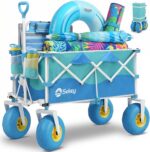 Sekey Heavy Duty Beach Wagon with 9" Big Sand-Proof Wheels – 600lb Capacity, 200L Oversized Foldable Cart | Adjustable Handle & All-Terrain Tires for Sand, Camping, Groceries - Image 2