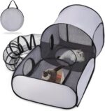 Tailtastic Dog Playpen with Surround Tunnel, Outdoor/Indoor Cat Playpen with Breathable Soft Sides，Tailtastic Cat Enclosure Tent for Small Animals, Portable Cat Tent with Carry Bag (Large) - Image 2