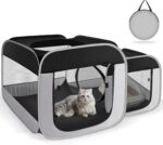 Tailtastic Large Cat Playpen with Separate Areas,Outdoo&Indoor Cat Enclosures,Portable Pet Playpen for Indoor Cats,Puppy and Small Animals, Dog Playpen with Carrybag. - Image 2