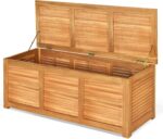 Tangkula 46 Gallon Acacia Wood Deck Box, Garden Backyard Storage Bench, Outdoor Storage Container for Patio Furniture Cushions and Gardening Tools - Image 2