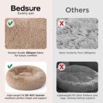 Bedsure Calming Dog Bed Medium Size Dog - Donut Washable Medium Pet Bed, 30 inches Anti-Slip Round Fluffy Plush Faux Fur Cat Bed, Fits up to 45 lbs Pets, Camel - Image 4
