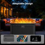 Ciays 43-Inch Rectangular Propane Fire Pit with 60,000 BTU Output, Fire Pit Table Premium Gas for Outside Patio with 304 Stainless Steel H-Burner, Glass Stones, and Wind Guard,Black - Image 6