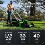 Greenworks 80V 21" Self-Propelled Cordless Lawn Mower – Brushless Motor, LED Lights, 4.0Ah Battery & Rapid Charger (75+ Compatible Tools) - Image 4