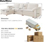 EASE MOOSE Sectional Modular Sofa, Oversized L Shape Sectional Couch Wide Deep seat Sectional Sofa,FSC Certified Comfortable Chenille White Modular Sofa - Image 3