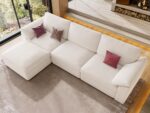 EASE MOOSE Sectional Modular Sofa, Oversized L Shape Sectional Couch Wide Deep seat Sectional Sofa,FSC Certified Comfortable Chenille White Modular Sofa - Image 4
