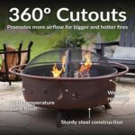 Sunnydaze Cosmic Steel Large Outdoor Fire Pit - Wood-Burning Firepit for Outside Patio, Backyard, Deck, Porch - Wood Grate, Spark Screen, and Fireplace Poker Included - 42-Inch - Bronze - Image 5