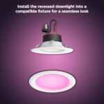 Philips Hue Starter Kit: Bridge Pro & 4 Retrofit Recessed Downlights 5/6-inch, White & Color Ambiance, Dimmable, Smart Light Hub,Works with Voice - Image 4