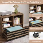 Tribesigns 62.2" Executive Desk with Mobile File Cabinet, L-Shaped Office Desk with Storage Shelves, Large Computer Desk Business Workstation Set for Home Office, Light Brown - Image 7