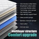 King Mattress 12 inch King Size Mattress 80"*76"*12" Healthy Material Soft Comfortable Breathable Four-Sided Reinforcement Quiet Easy to Clean Vacuum Packed King White - Image 3