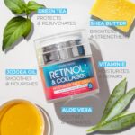 Retinol Cream for Face with Hyaluronic Acid, Day-Night Anti-Aging Moisturizer for Women, Men, Collagen Cream for Face Reduces Wrinkles, Dryness, 1.85 Oz - Image 9