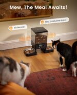 oneisall Automatic Cat Feeder for 2 Cats, 20 Cups/5L Automatic Cat Food Dispenser for Small Pets Indoor, Timed Cat Feeder for Dry Food - Image 9