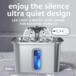 Veken Innovation Award Winner Stainless Steel Cat Water Fountain, 108oz/3.2L Automatic Pet Fountain Dog Water Dispenser with 3 Replacement Filters & Silicone Mat, Gifts for Cats, Dogs (Silver) - Image 6
