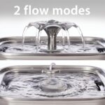 Veken Innovation Award Winner Stainless Steel Cat Water Fountain, 108oz/3.2L Automatic Pet Fountain Dog Water Dispenser with 3 Replacement Filters & Silicone Mat, Gifts for Cats, Dogs (Silver) - Image 8