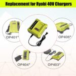 BatPower 2-Pack 6.5Ah 40V Replacement Battery and Charger Starter Kit Compatible with Ryobi 40V Tools, 2 High Capacity Lithium-Ion Batteries and 1 Charger OP4050A OP401 (3-Piece Set) - Image 8