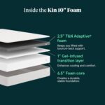 Kin By Tuft & Needle Medium Firm 10" Twin XL Adaptive Foam Mattress in a Box, Cooling Pressure Relief, Balanced Support, 100 Night Trial, Fiberglass-Free, CertiPUR-US, 10-Year Limited Warranty - Image 4